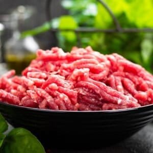 Raw ground beef meat. Fresh minced meat