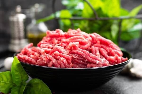 Raw ground beef meat. Fresh minced meat