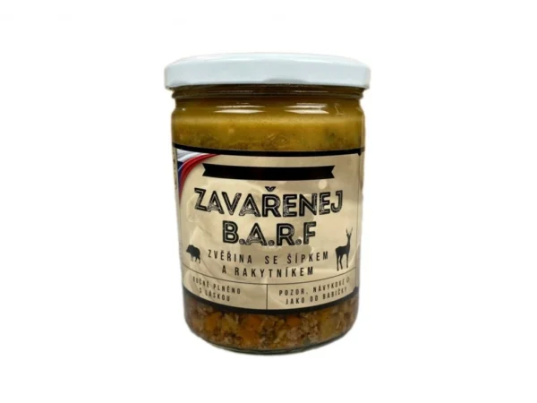 Zaváraný BARF - Zverina so šípkou a rakytníkom 375 g