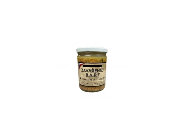 Zaváraný BARF – Kuracie prsia s ryžou 375 g